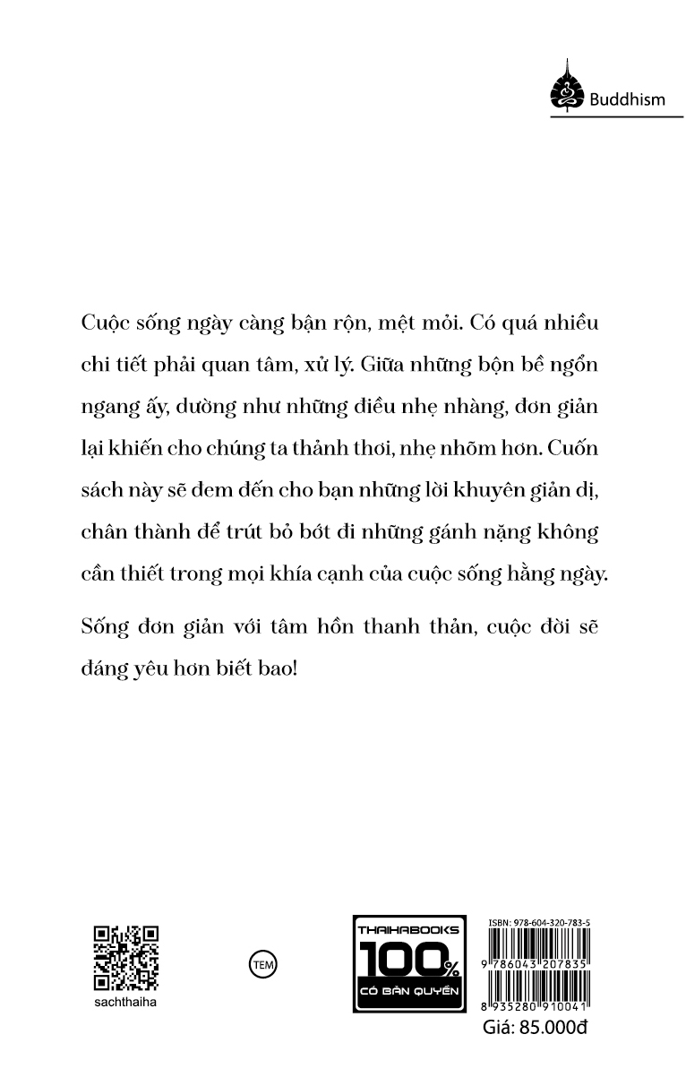 Sách: Sống Đơn Giản Cho Mình Thanh Thản
