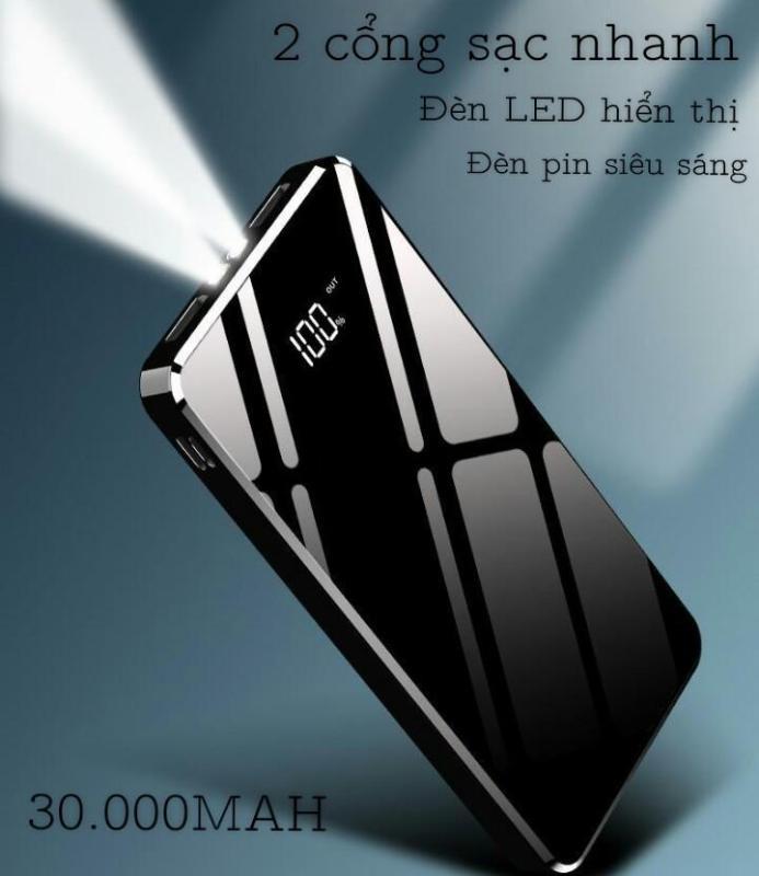 Giá (Dung Lượng 30000Mah - Tặng Cáp Sạc Nhanh) - Pin Sạc Dự Phòng Với Thiết Kế Màn Hình Gương Cao Cấp Sang Trọng Sạc Nhanh Cho Tất Cả Các Đt - An Toàn Cho Máy