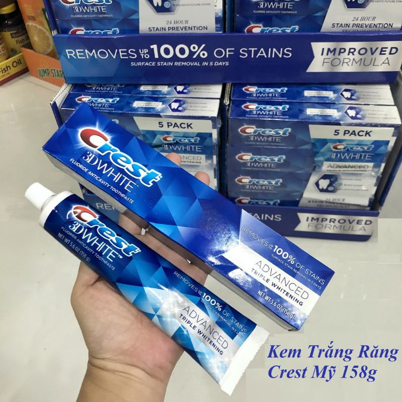 Kem đánh răng Crest 3D White Advanced Triple Whitening 147g