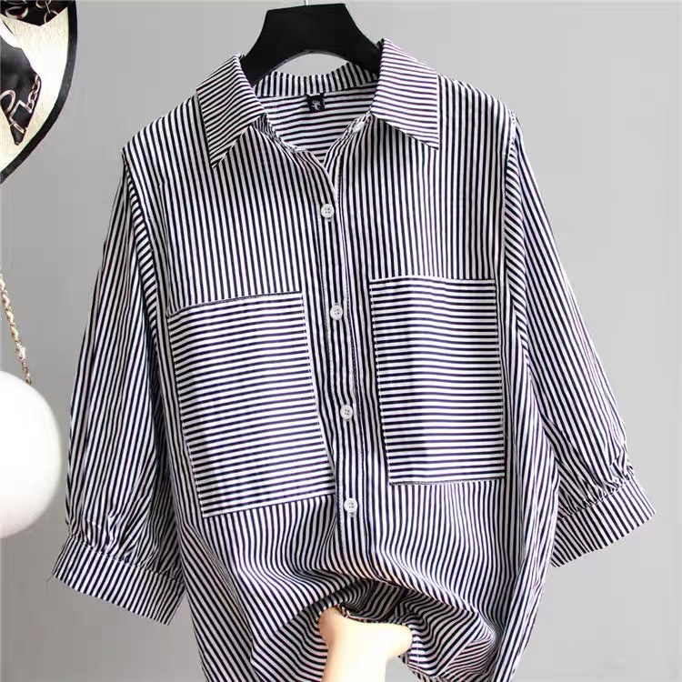MẪU HOT SIÊU PHẨM TRÌNH LÀNG ÁO SƠ MI SỌC NỮ DÁNG THỤNG SANG CHẢNH ĐI LÀM CÔNG SỞ BAO XINH LỊCH SỰ SANG CHẢNH
