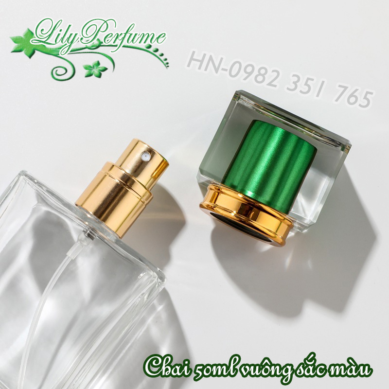 Lọ chiết nước hoa 50ml sắc màu (Ống chiết nước hoa/ Vỏ chiết nước hoa/ Chai chiết nước hoa)