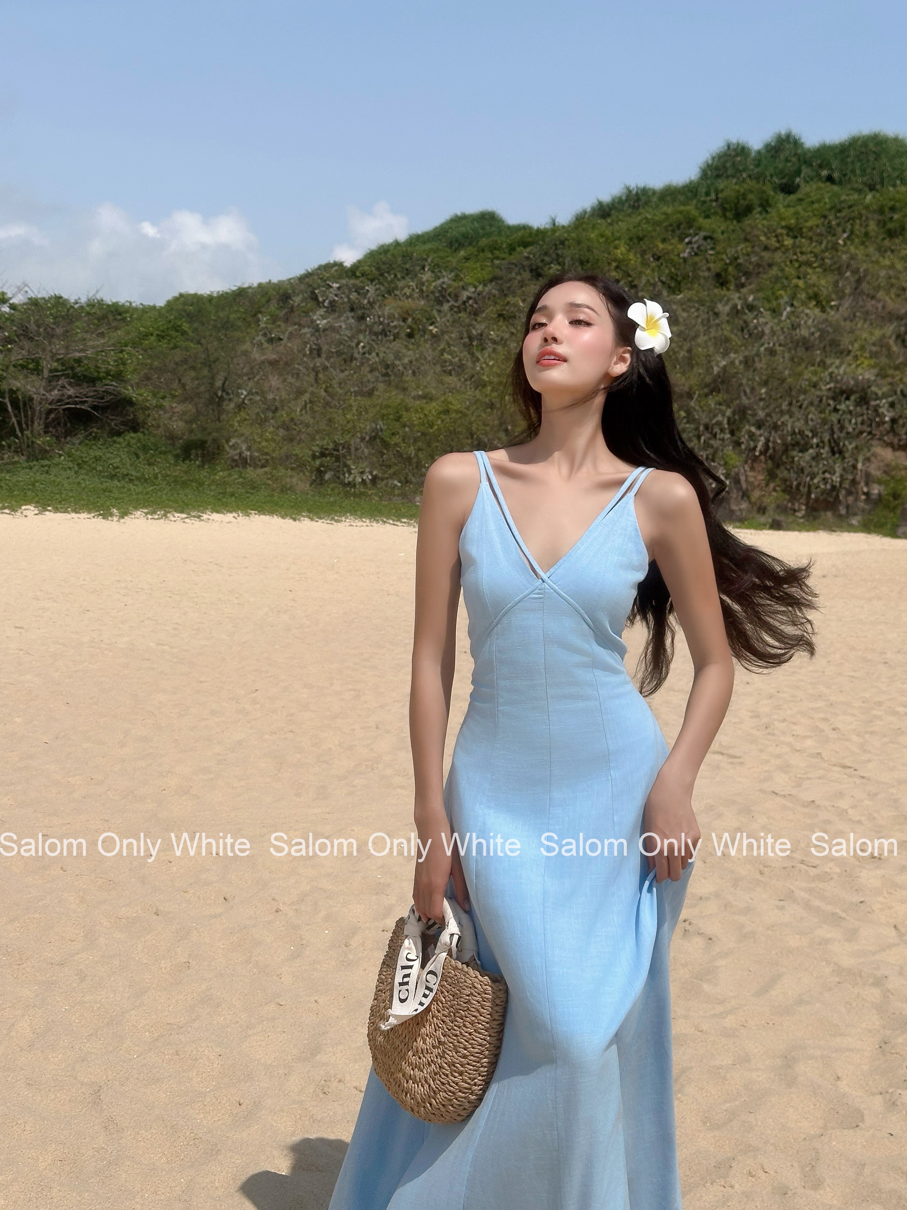 𝐌𝐚𝐲𝐚 𝐃𝐫𝐞𝐬𝐬 - Đầm hai dây maxi linen nữ tính Salom (Ảnh thật chính chủ)