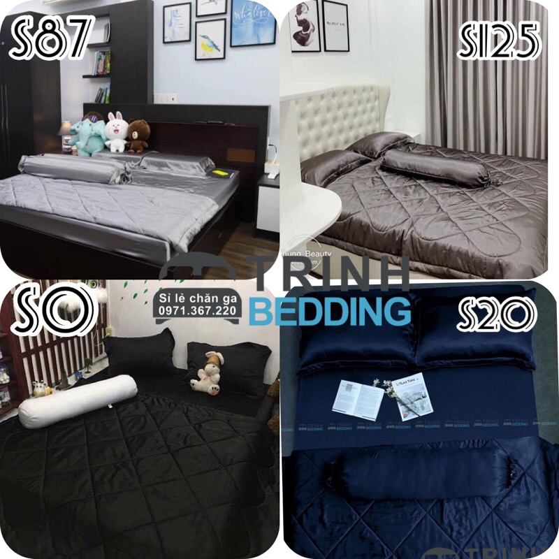 [Mã LIFE151030K giảm 10% đơn 99K] SÉT 3 MÓN ( 1 drap + 2 vỏ nằm ) phi lụa Trinhbedding