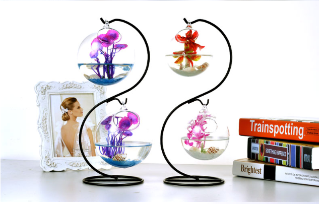 Bể cá mini để bàn hình chữ S mẫu 01 ( Tặng 2 Combo phụ kiện trang trí đầy đủ)