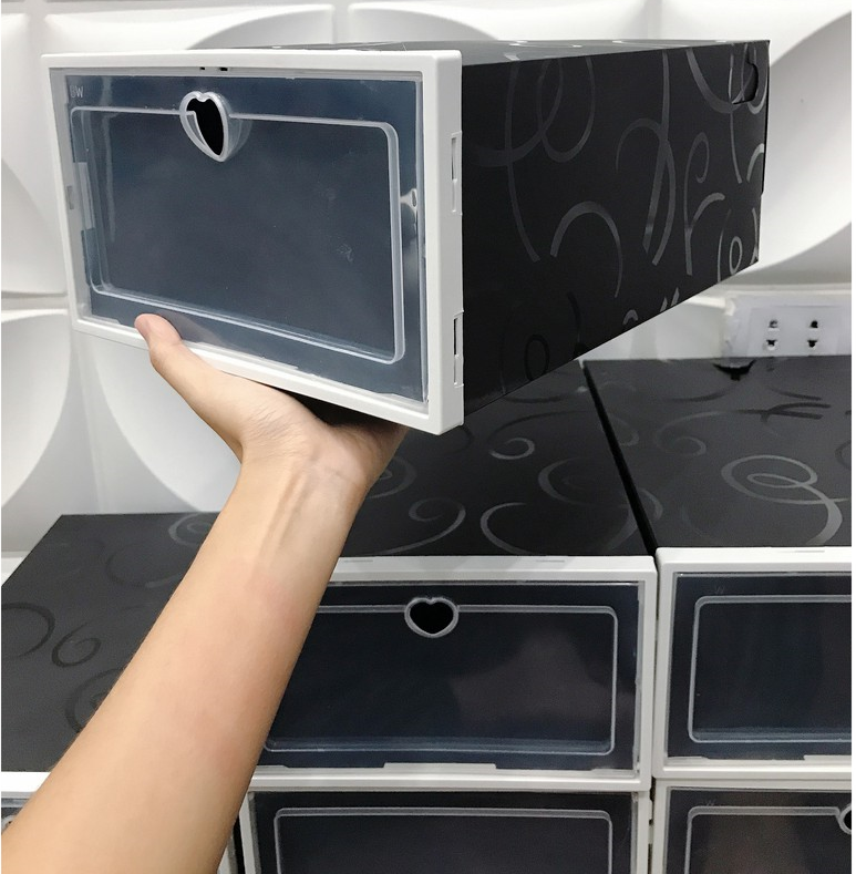 Combo 6 Hộp Giày Nhựa Cứng Lỗ Thông Hơi Thoáng Khí , Tủ Kệ Đựng Giày Dép Lắp Ráp Thông Minh