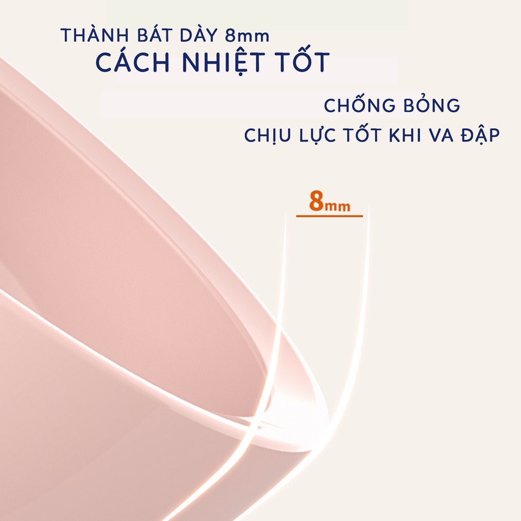 Bát Chén Ăn Dặm Đế Hít Silicon Chống Đổ Cho Bé Có Nắp 400ml