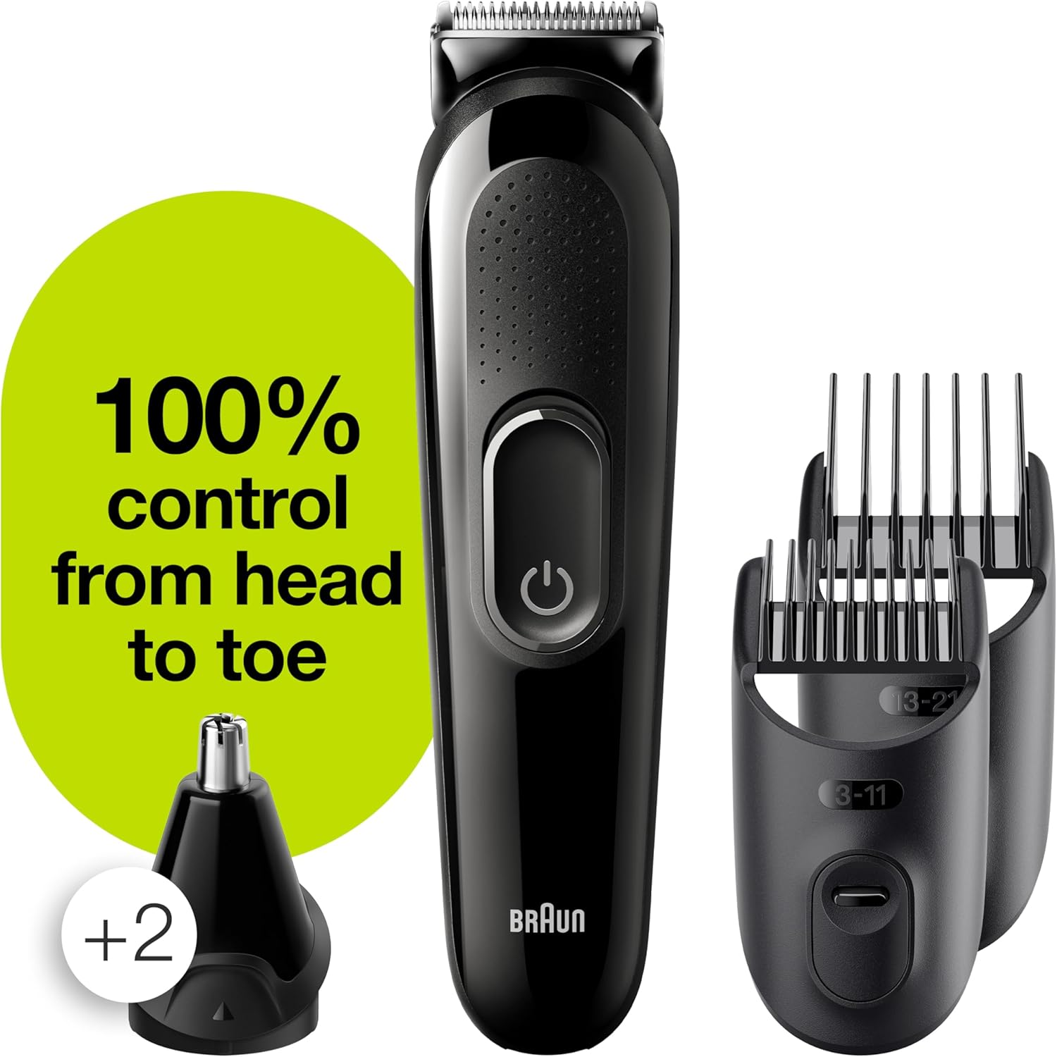 Braun Hair Clippers for Men Braun 6in1 Beard Trimmer, Ear and Nose Trimmer, Mens Grooming Kit, Cordless & Rechargeable
