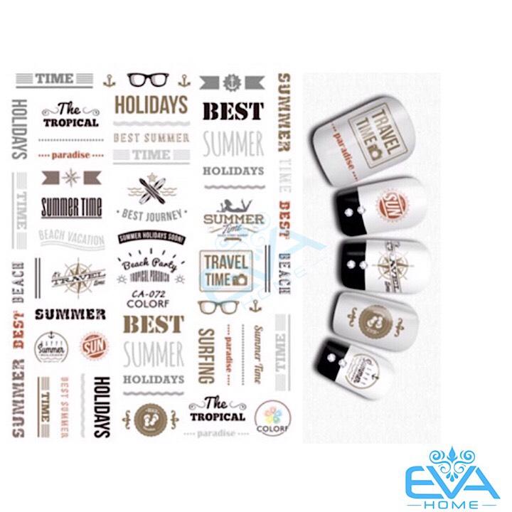 [HCM]Miếng Dán Móng Tay 3D Nail Sticker Tráng Trí Hoa Văn Hoạ Tiết Chữ Viết Alphabet CA072