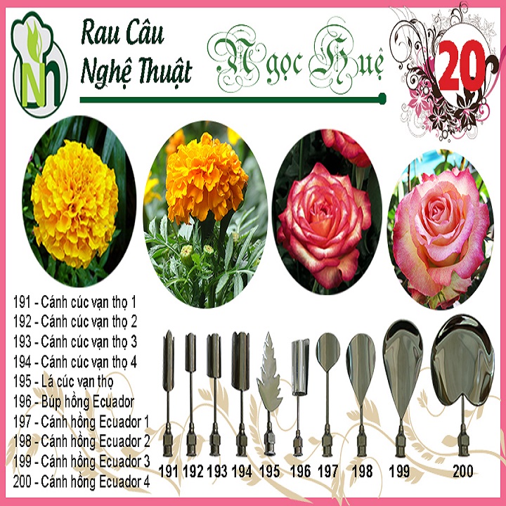 [HCM]Kim rau câu 3D Ngọc Huệ (bộ số 20 - hoa hồng hoa cúc vạn thọ)