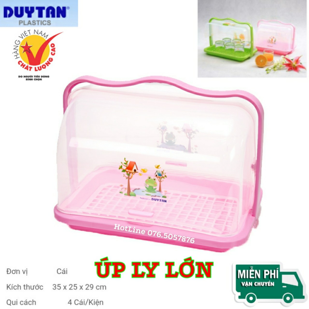 Khay úp ly có nắp Lớn Duy Tân