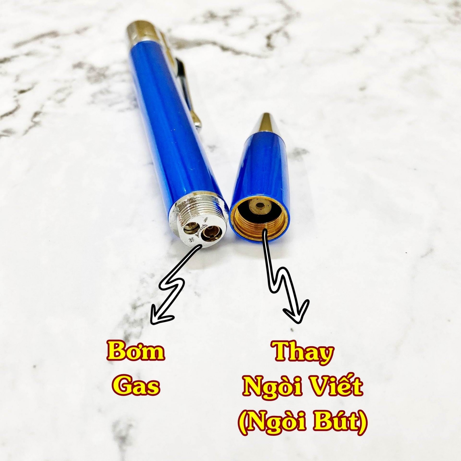 BẬT LỬA KHÈ CÂY VIẾT 2IN1 (KIM LOẠI - VIẾT CHỮ ĐƯỢC) - (XÀI GAS)