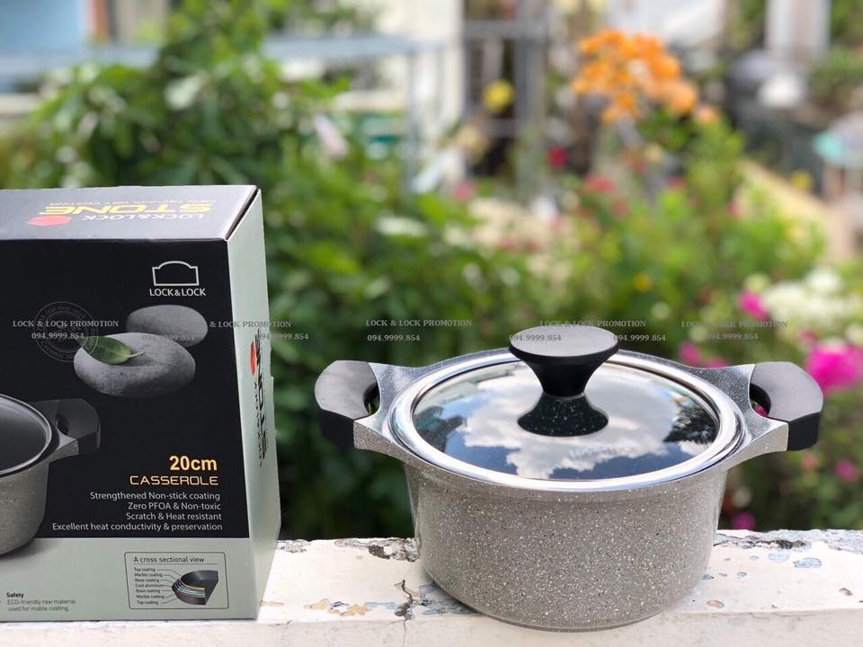 [HCM]Nồi Lock&Lock dòng Stone 7 lớp 20cm LCA6202D-IH