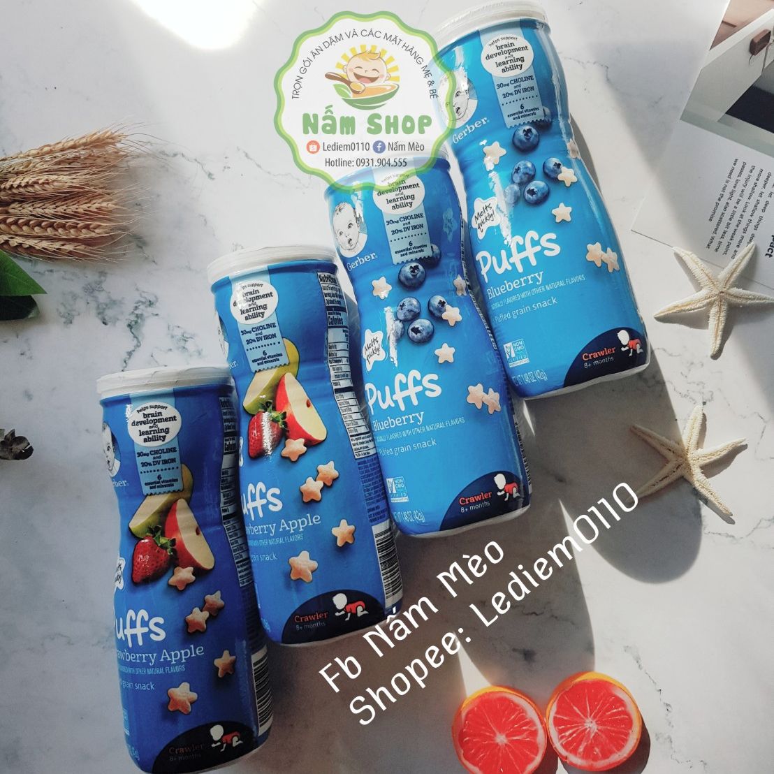 Bánh ăn dặm hình sao Gerber Mỹ