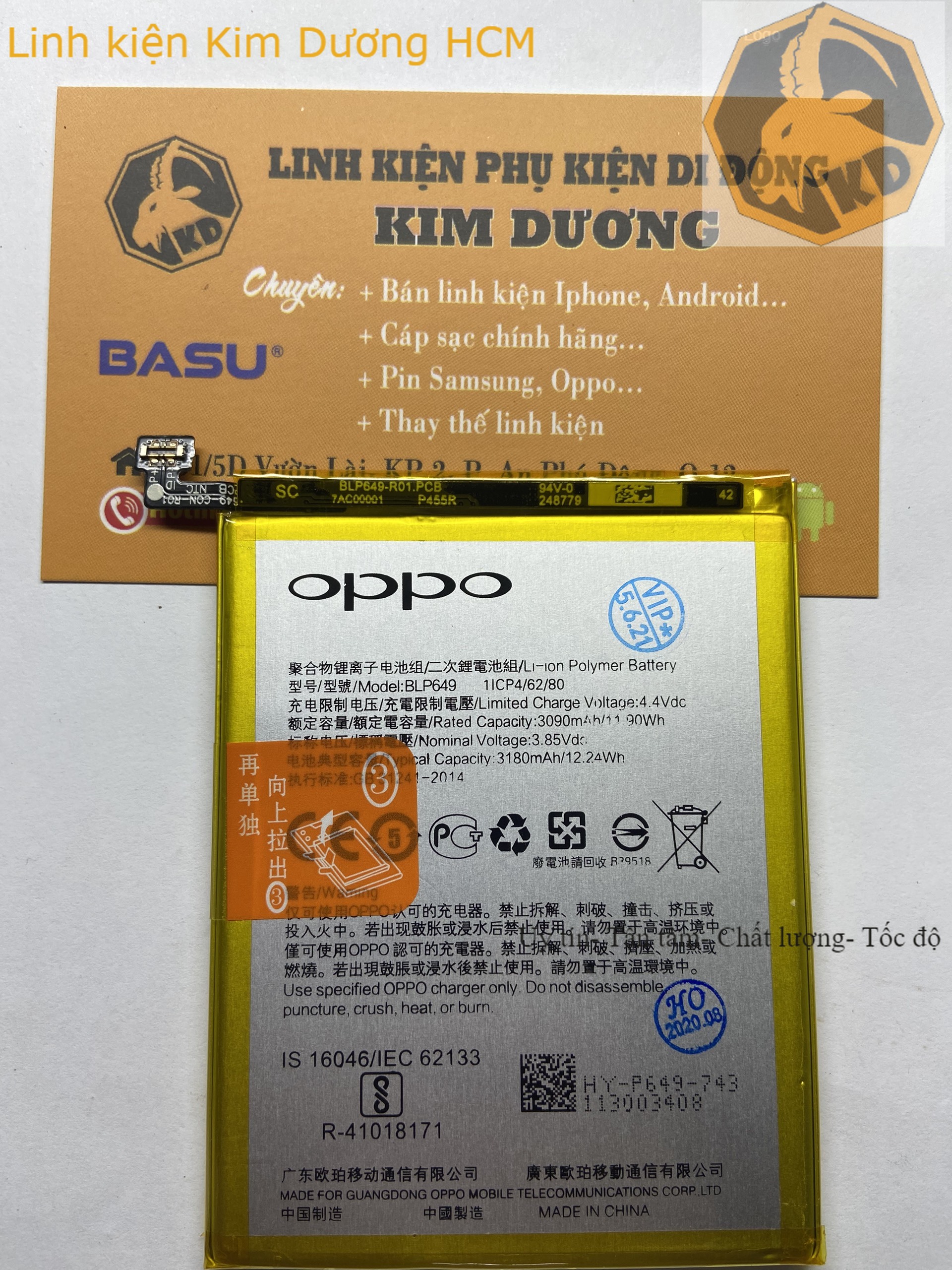 [HCM]Pin Oppo A83 (Model: BLP649- 3090 mAh)
