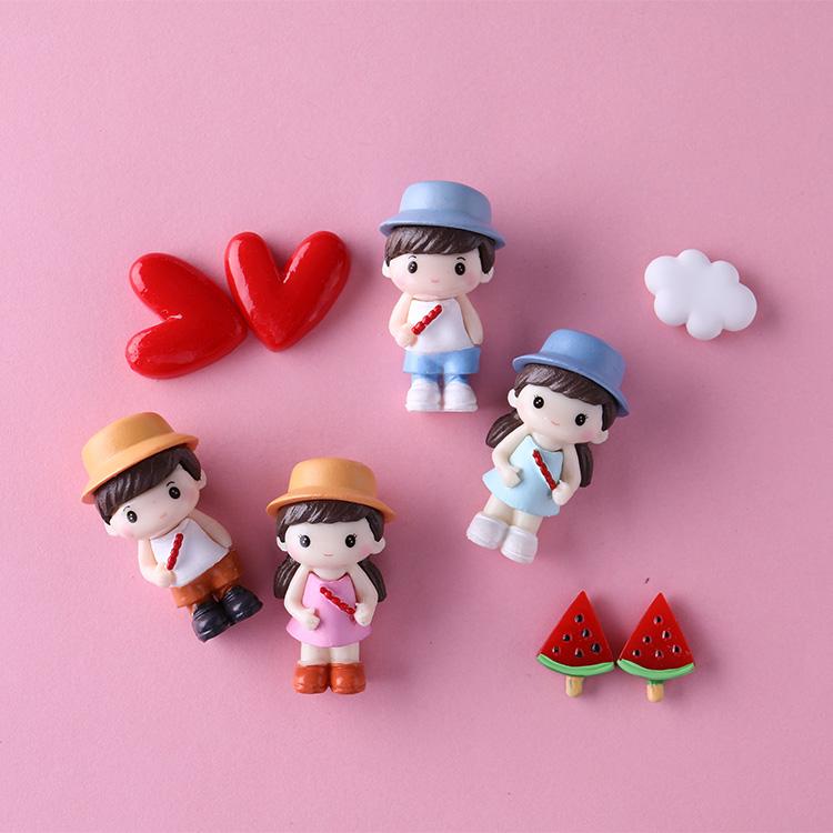 [HCM]Móc khóa cặp cute hình cô bé cậu bé kèm video