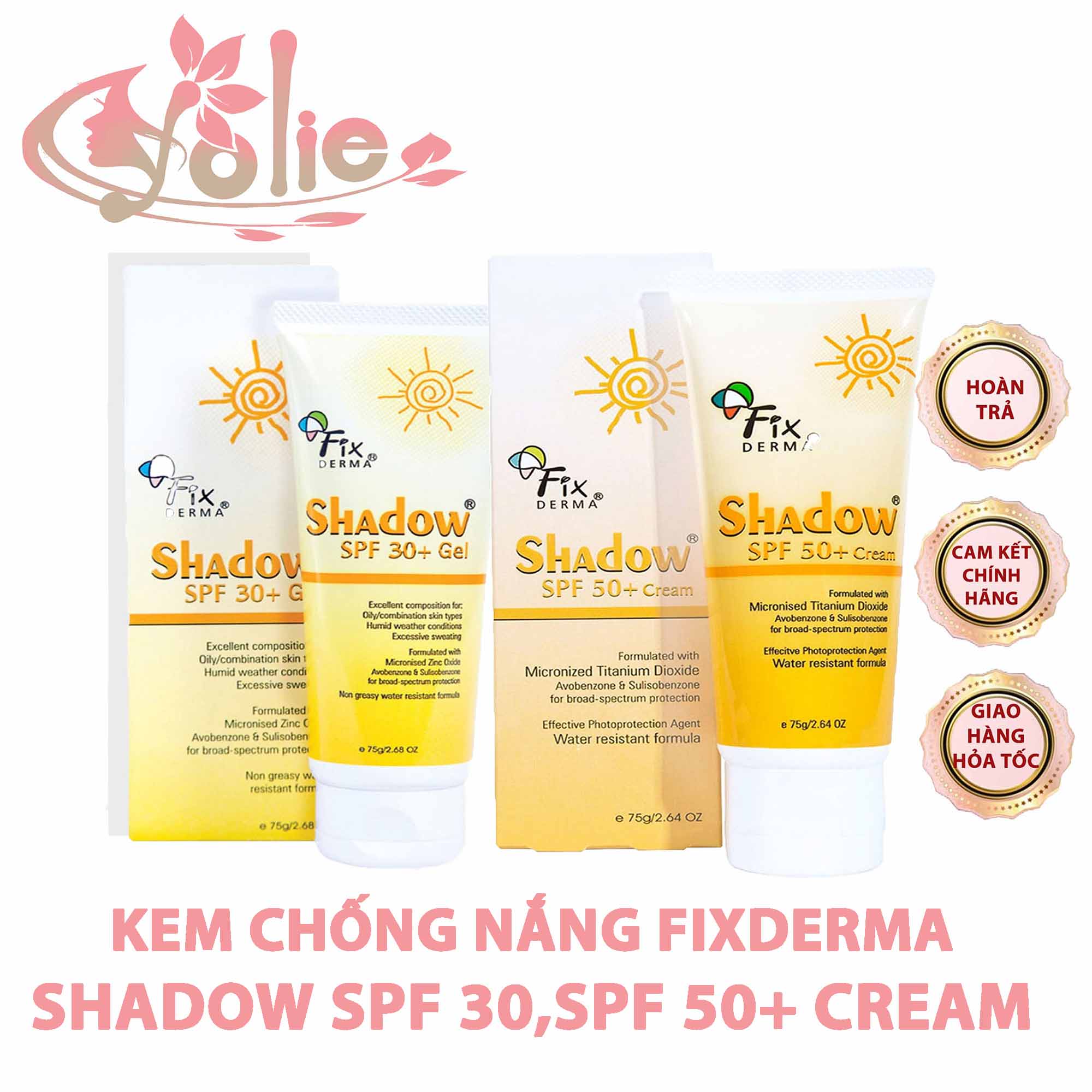 Kem Chống Nắng Fixderma Shadow Gel SPF 30,SPF 50 +(75g)