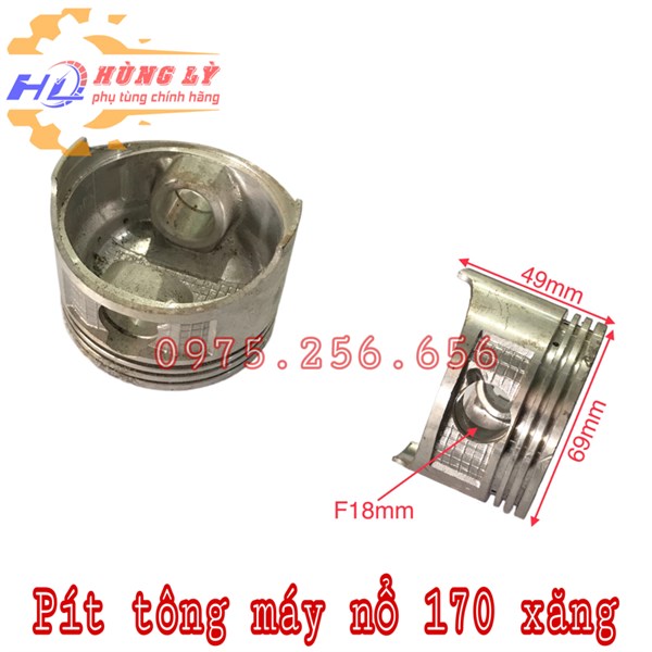 Pít tông máy nổ 170 xăng phụ tùng máy nổ phụ tùng Hùng Lỳ