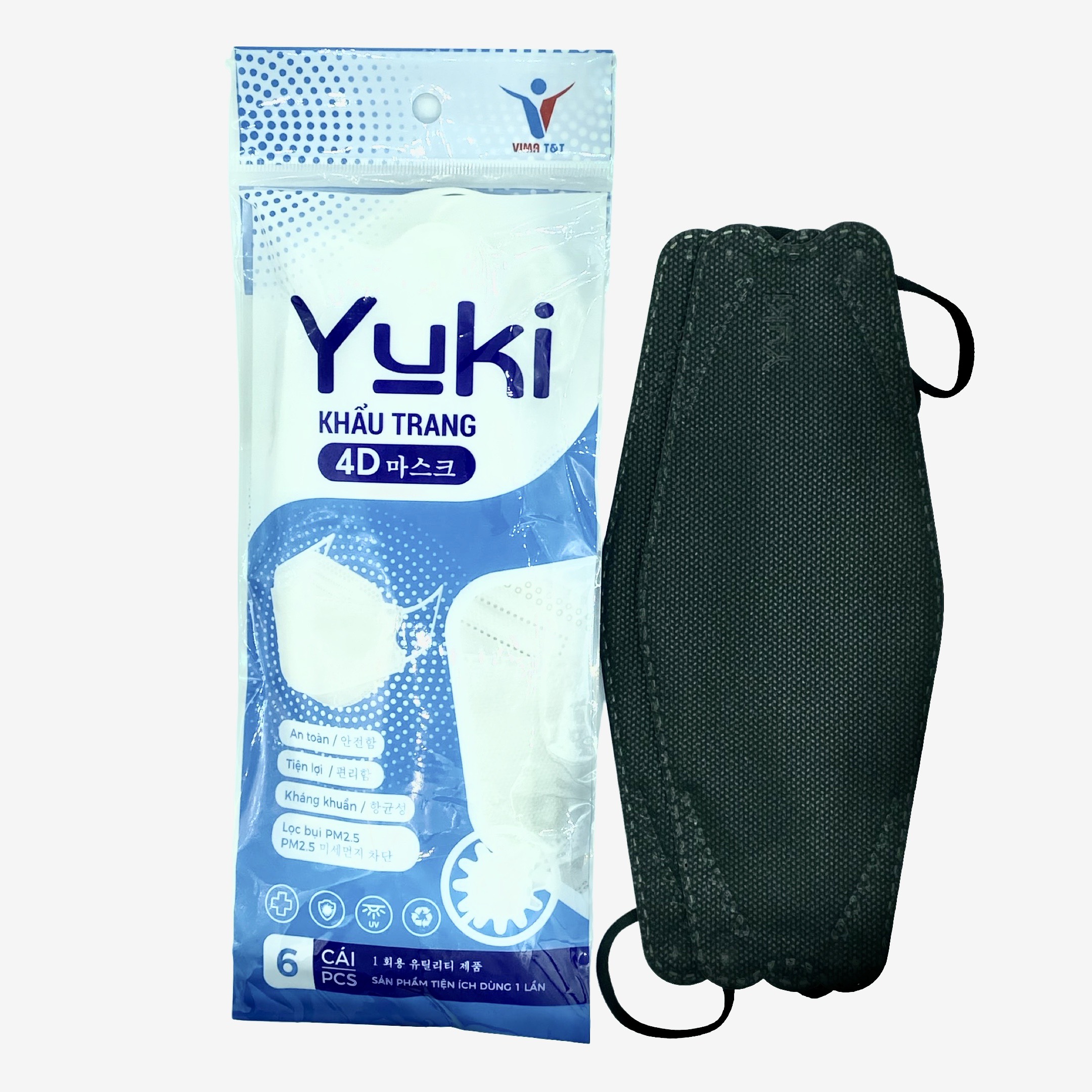 Khẩu trang 4D Yoki bịch 6 cái tiêu chuẩn KF94