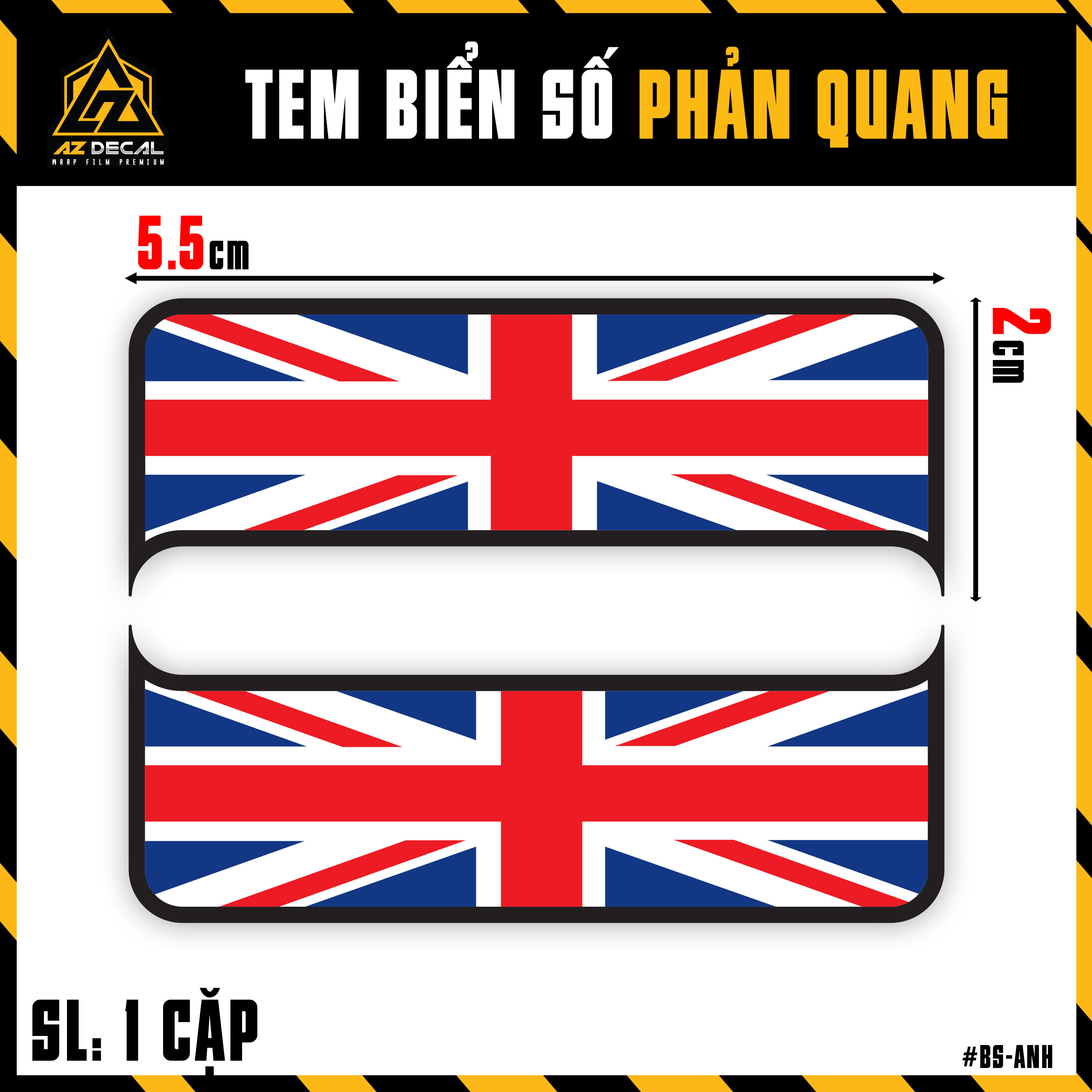 Tem Dán Biển Số Xe Mẫu Cờ Các Nước Phản Quang | Sticker Dán Biển Số Xe Máy, Ô Tô, Xe Điện Chống Nước, Chống Bay Màu - Azdecal