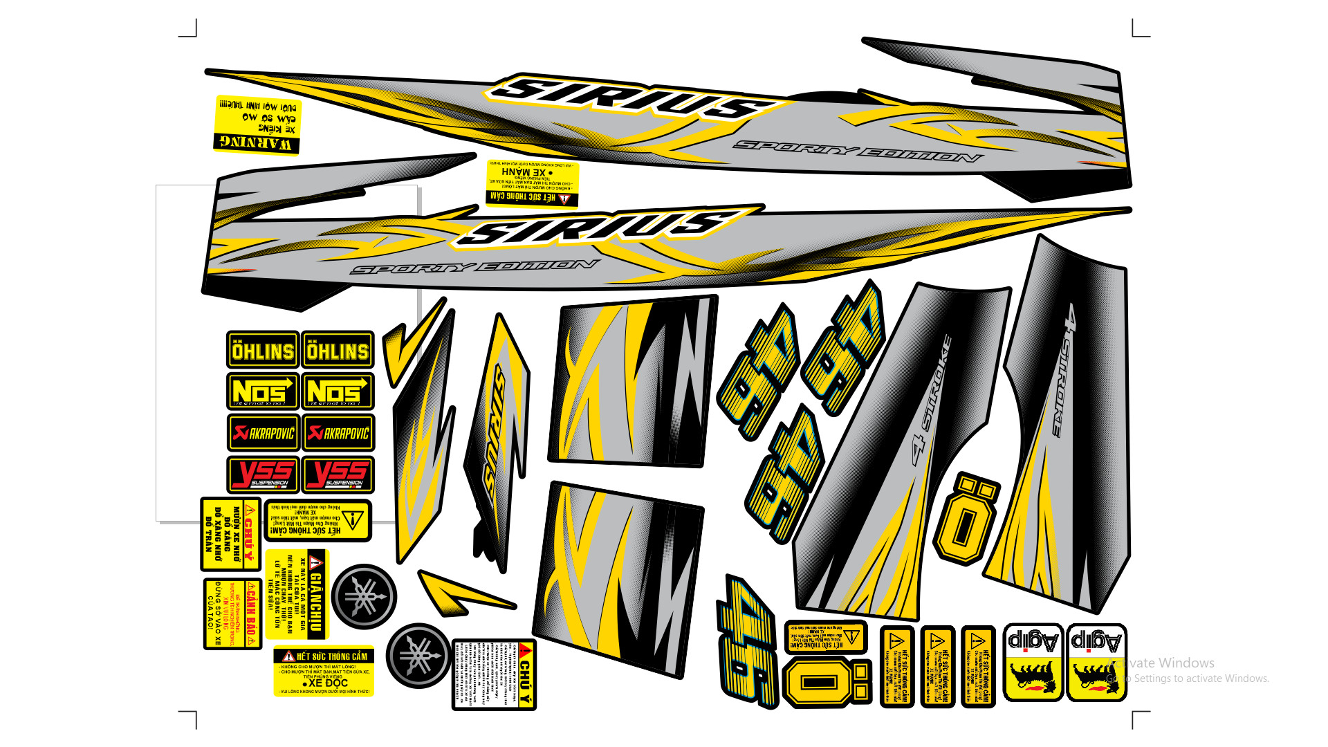 Tem rời sirius xám vàng