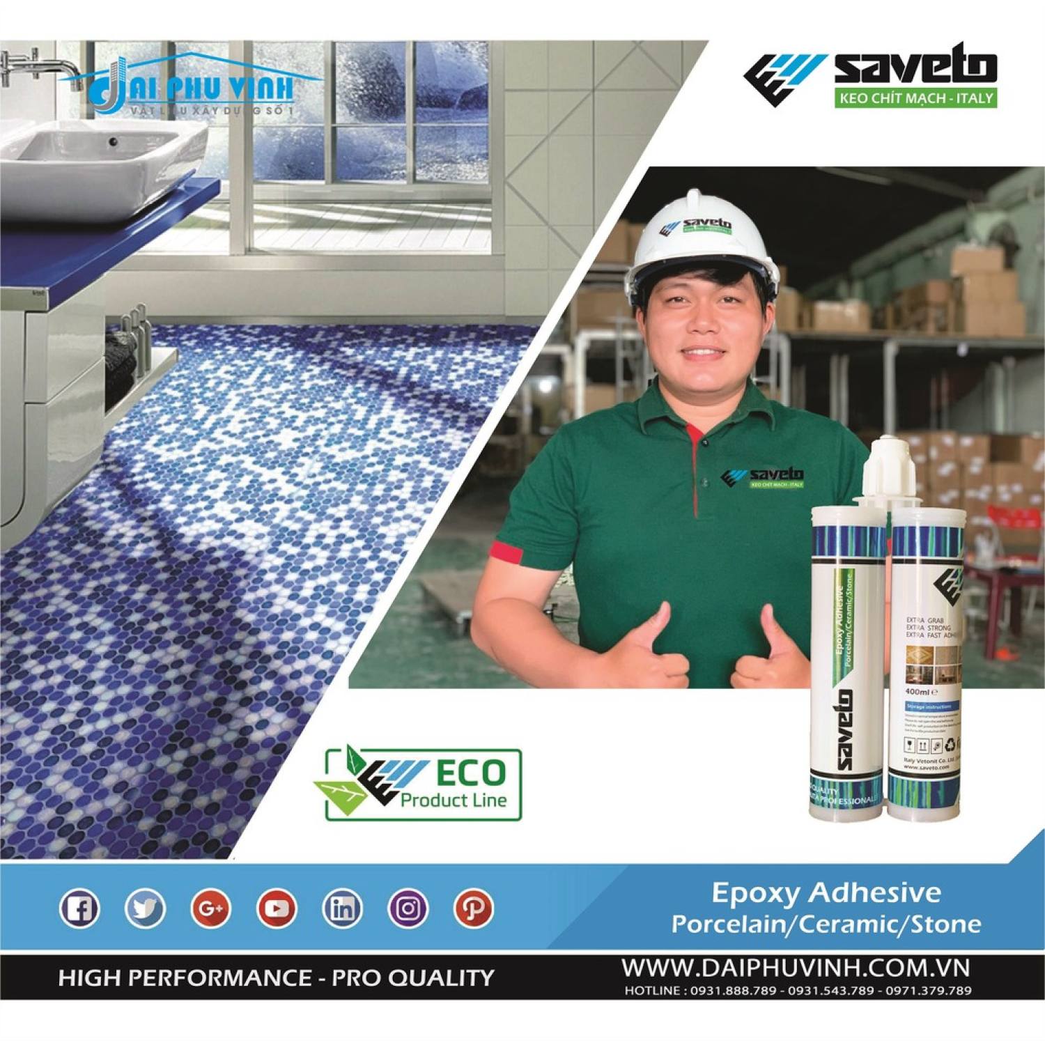 [lᴏại 1] Combo 5 chai keo chà ron SAVETO cao cấp dùng 60m2