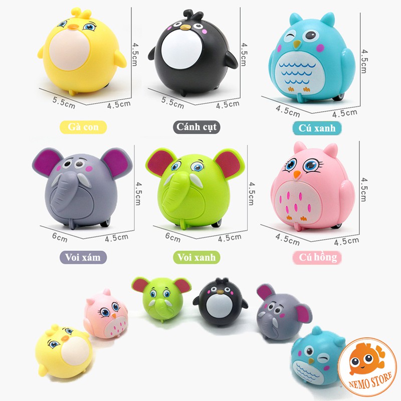 Đồ chơi thú chạy cót mini, động vật đáng yêu chạy dây cót
