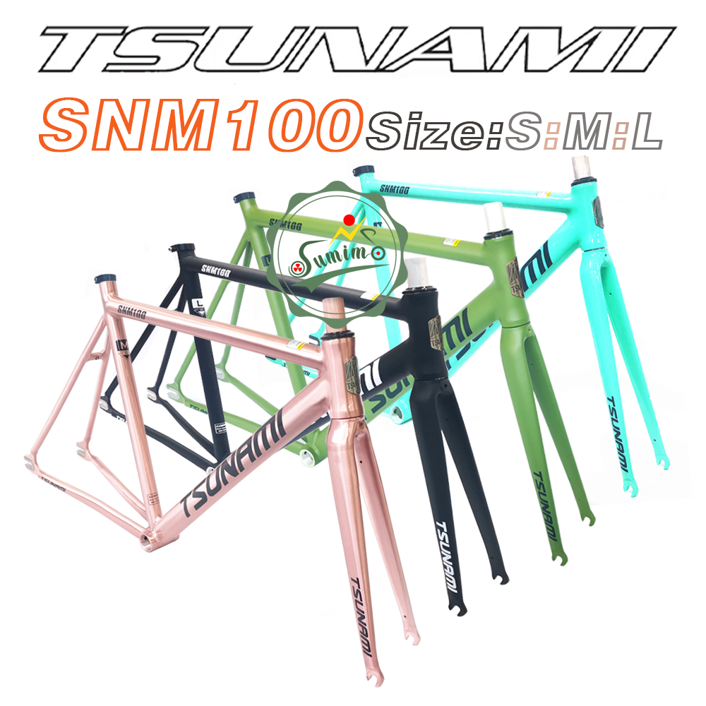 Sườn xe đạp fixed gear TSUNAMI SNM100 kèm phuộc