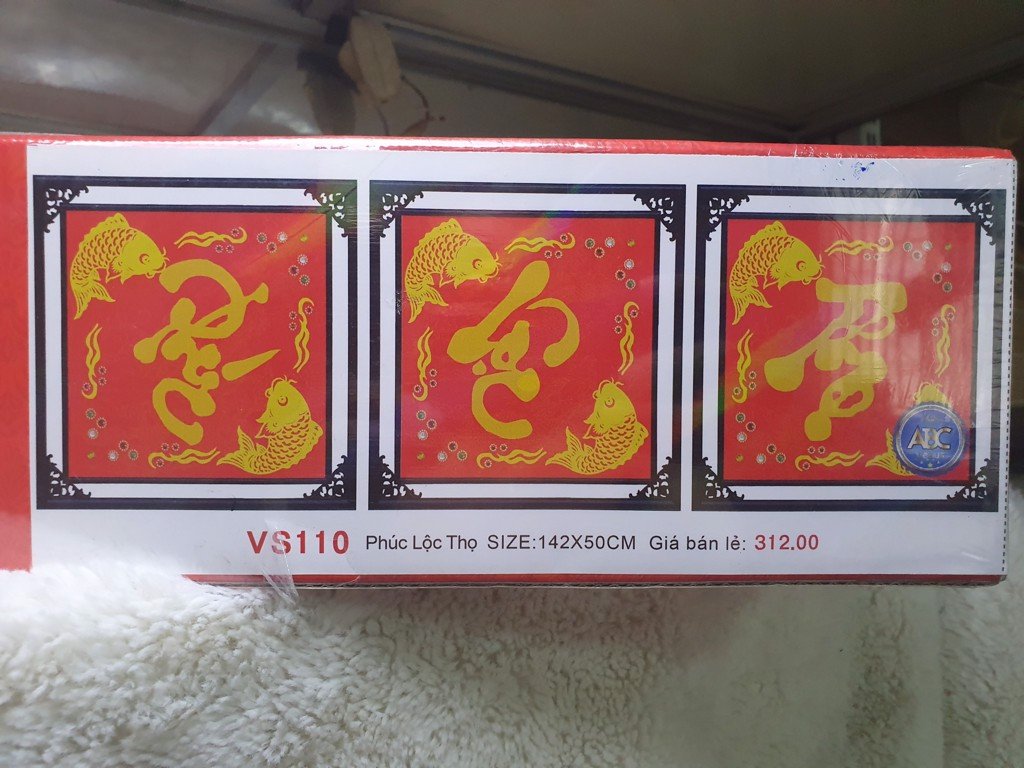 Tranh đính đá Phúc Lộc Thọ VS110 (142x50) chưa đính
