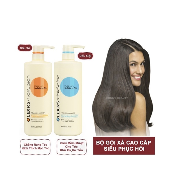 Cặp dầu gội xả Olexrs Argan Oil Collagen Hair Salon 960ml chính hãng giá rẻ
