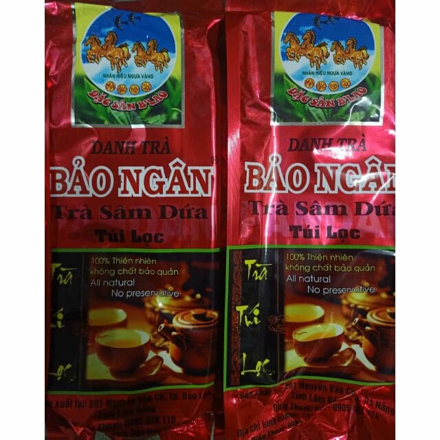 COMBO 2 GÓI TRÀ SÂM DỨA BẢO NGÂN TÚI LỌC GÓI 350g - date mới