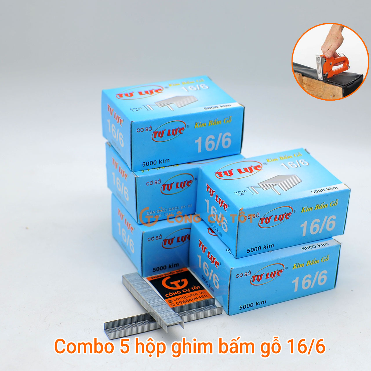 5 hộp ghim bấm gỗ tự lực 16/6