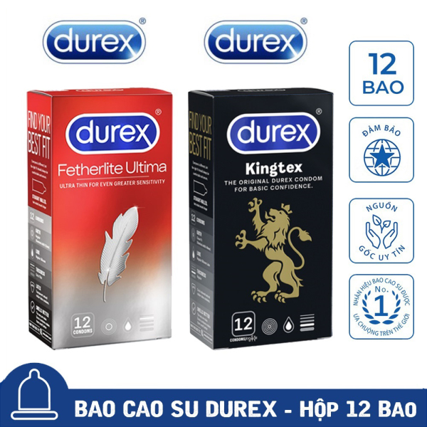 [Mua 1 tặng 1] Bao Cao Su Durex Fetherlite Ultima siêu mỏng + Durex Kingtex size cỡ nhỏ  CHE TÊN SẢN PHẨM nhập khẩu