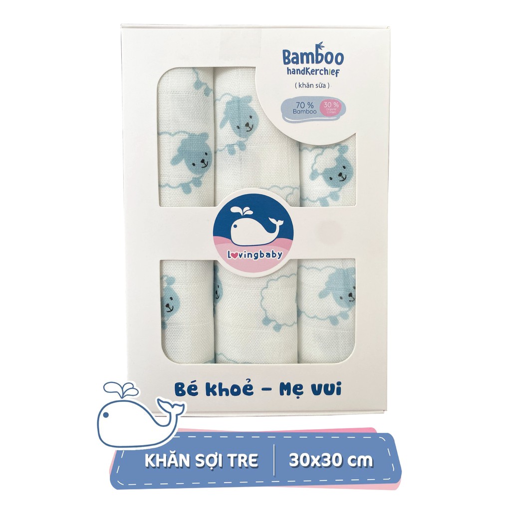 Khăn sữa sợi tre cho bé - 30x30cm (6 chiếc/hộp)