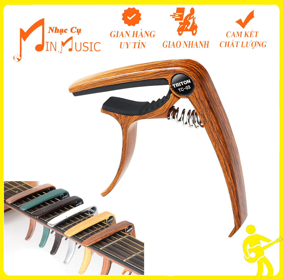 Capo Đàn Guitar Acoustic / Vân Gỗ Cao Cấp