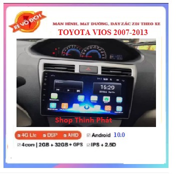 [TẶNG PM VIETMAP S2] Màn hình dvd android cho xe TOYOTA VIOS 9 inch đời 2008 – 2013 android có mặt dưỡng giắc zin,  xem bản đồ VIETMAP, Navitel, ra lệnh  giọng nói,xem camera lùi,camera hành trình,đầu dvd Androi . Phụ kiện xe hơi