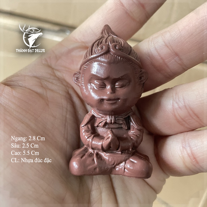 Tượng Tôn Ngộ Không - Tượng Mỹ Hầu Vương - Tượng Tề Thiên Đại Thánh Thiền Bái Size mini 6Cm Trang Trí Hồ Cá Trang Trí Xe Hơi, Trang Trí Tiểu Cảnh