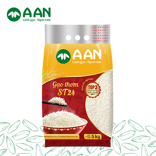 [HCM ship 2h] [HÀNG CHÍNH HÃNG] Gạo Thơm ST24 Gạo A An Túi 5 Kg