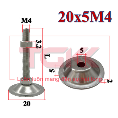 Chân đế inox 304 20x5M4