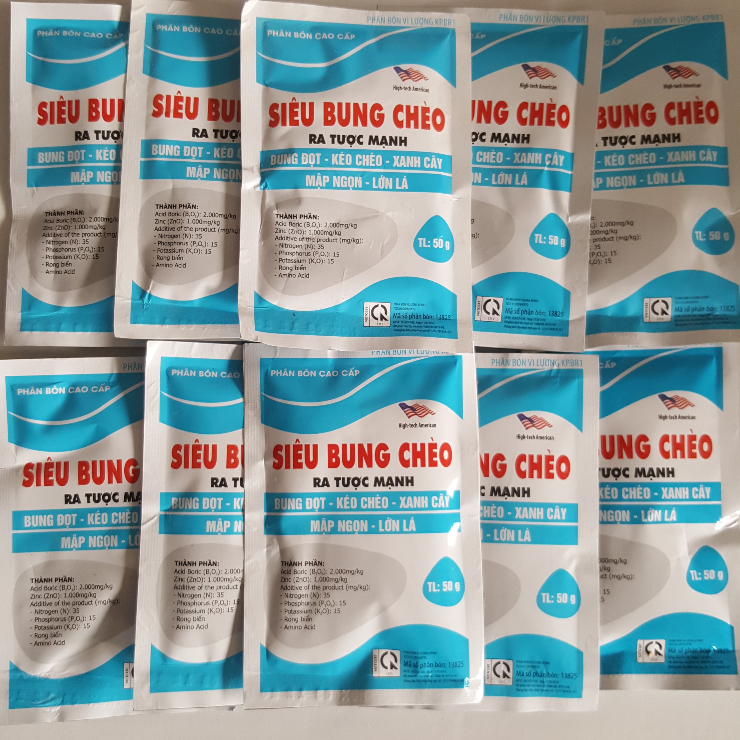 5 gói phân bón Siêu bung chèo - Ra tược mạnh - 50gr