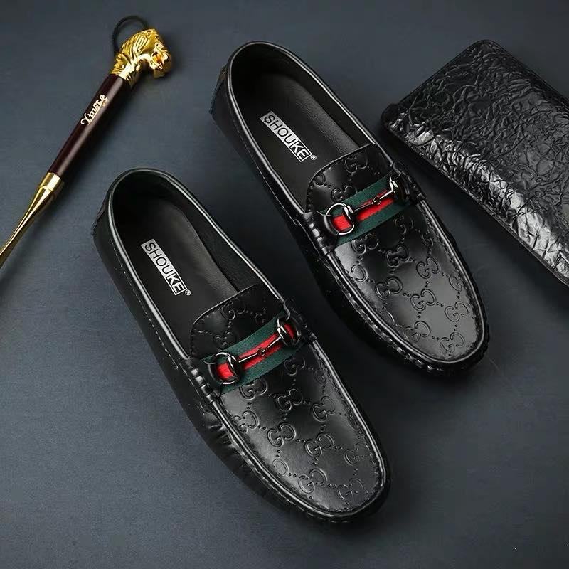 Giầy lười da sần xích xanh đỏ nam 38-43