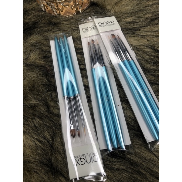 Set Cọ 3 Cây Dingxi Màu Xanh Làm Móng