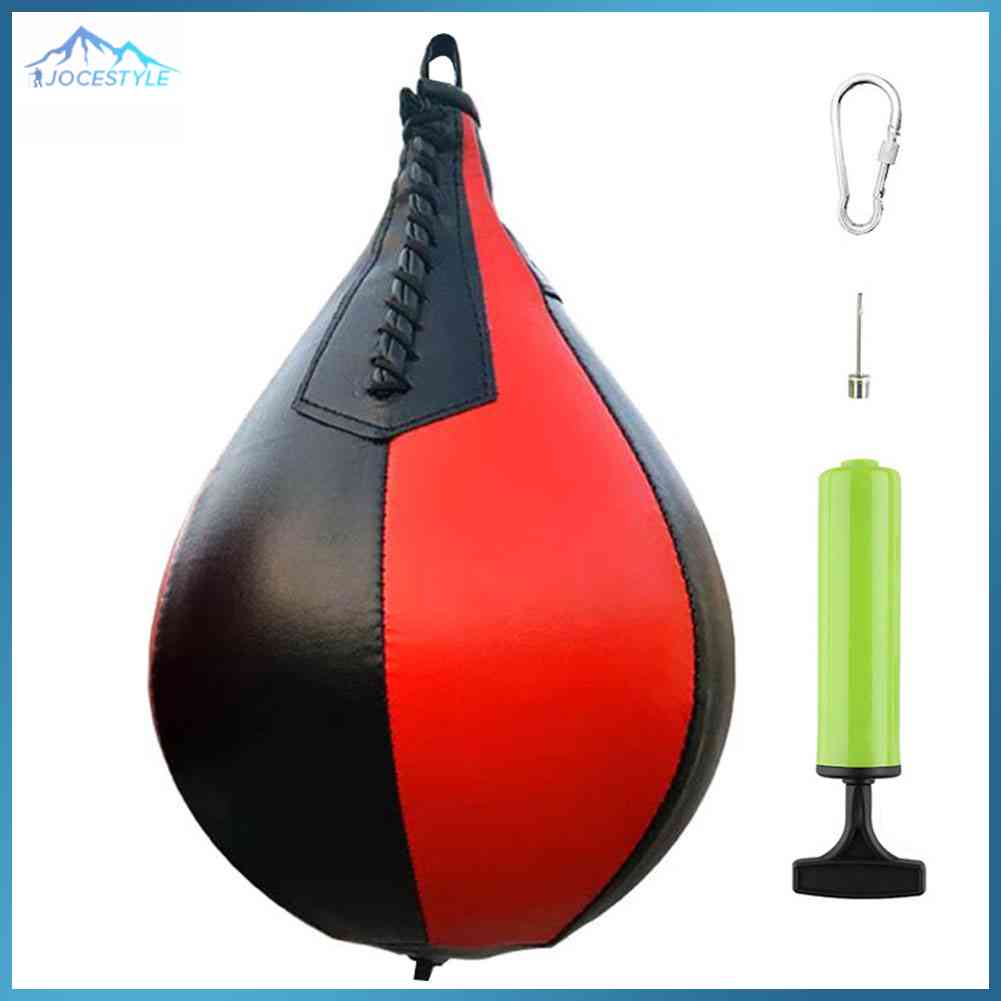 PU Boxing Speed Ball Sports Training Inflatable Punching Pear-Shaped Bag-Black/Black Red/Black+White+Red