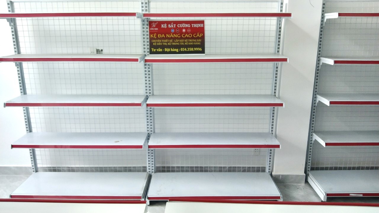 Kệ đơn siêu thị ( Cao 1m8 x dài 1m2 x rộng 35cm x 5 tầng), kệ siêu thị giá rẻ