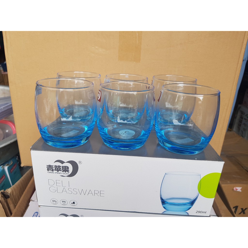 BỘ 6 LY CỐC THUỶ TINH TRÒN BẦU 290ML