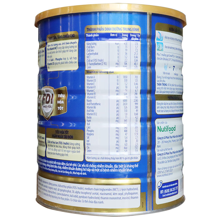Sữa Bột Nutifood Grow Plus Xanh 1.5kg