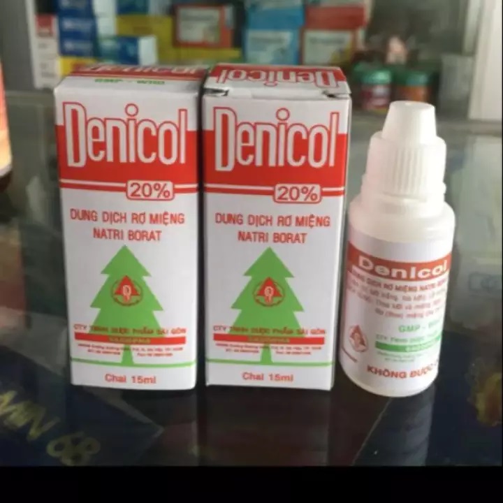 DENICOL 20% 15ML. DUNG DỊCH RƠ MIỆNG.