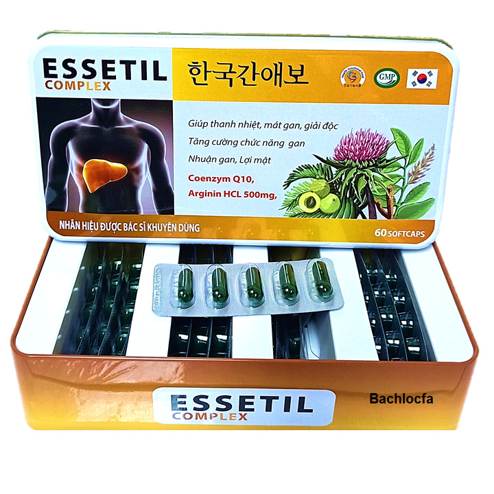 Viên uống giải độc gan essetil complex thanh nhiệt, giải độc, mát gan, hạ men gan, bảo vệ, hạn chế tổn thương tế bào gan, hỗ trợ tăng cường chức năng gan, nhuận gan, lợi mật - vnmart online