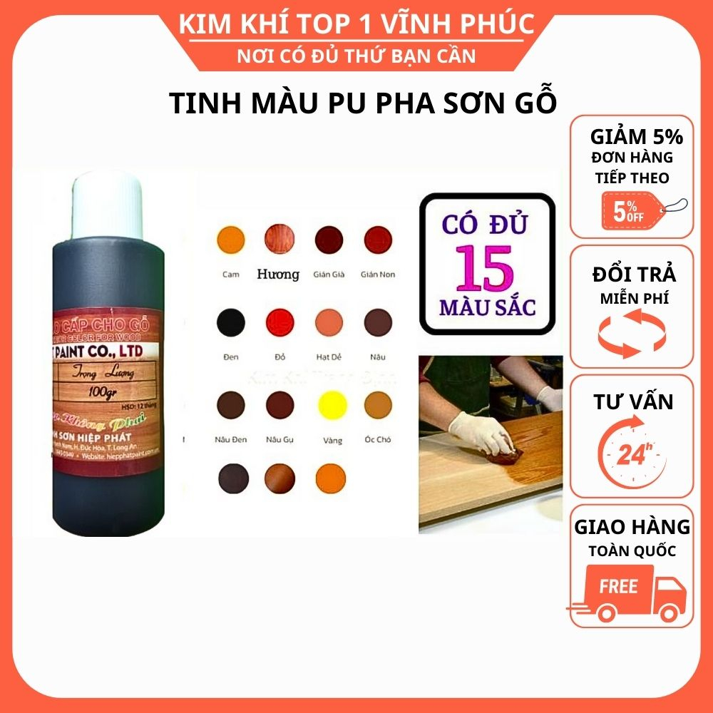 Tinh màu pu, tinh màu pha sơn gỗ hiệp phát