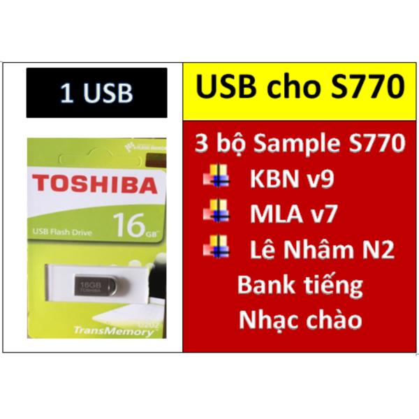 USB mini 3 BỘ Sample cho đàn organ yamaha PSR S770: Sample KBN v9, MLA v7, Lê Nhâm N2 + Full dữ liệu làm show