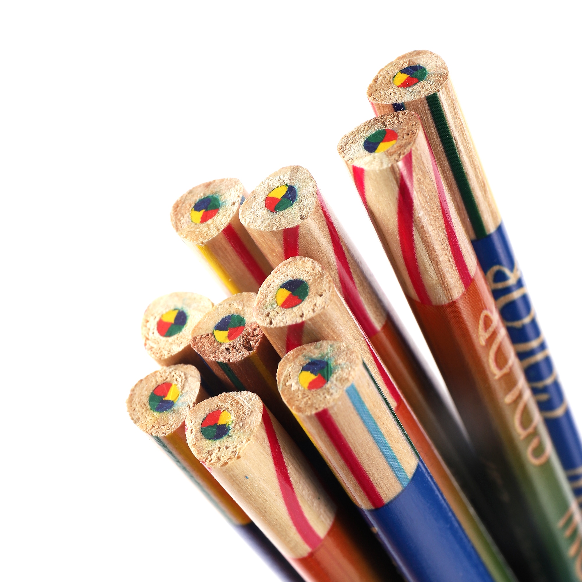 【CC】๑  2 Pcs Pencil 4 Mixed Colors Multicolor Student Drawing For Children Kids
